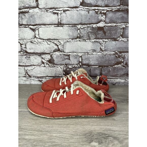 Patagonia Advocate Espresso For The Planet Red Mesh Sherpa Lining Shoes Women 7M - Picture 1 of 16